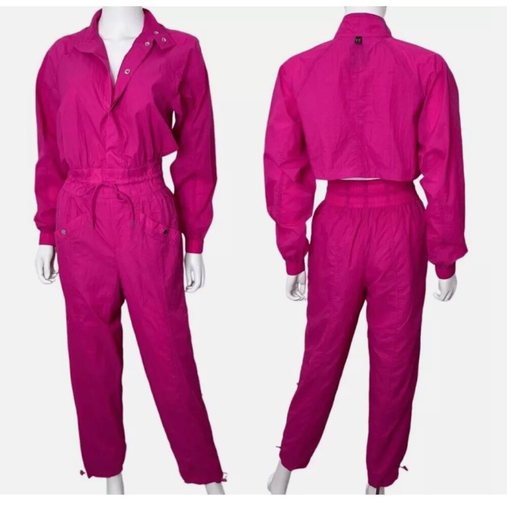 NWOT Athleta x Alicia Keys Nylon Utility Jumpsuit Hot Pink 24 24W 2X 3X - Picture 3 of 16
